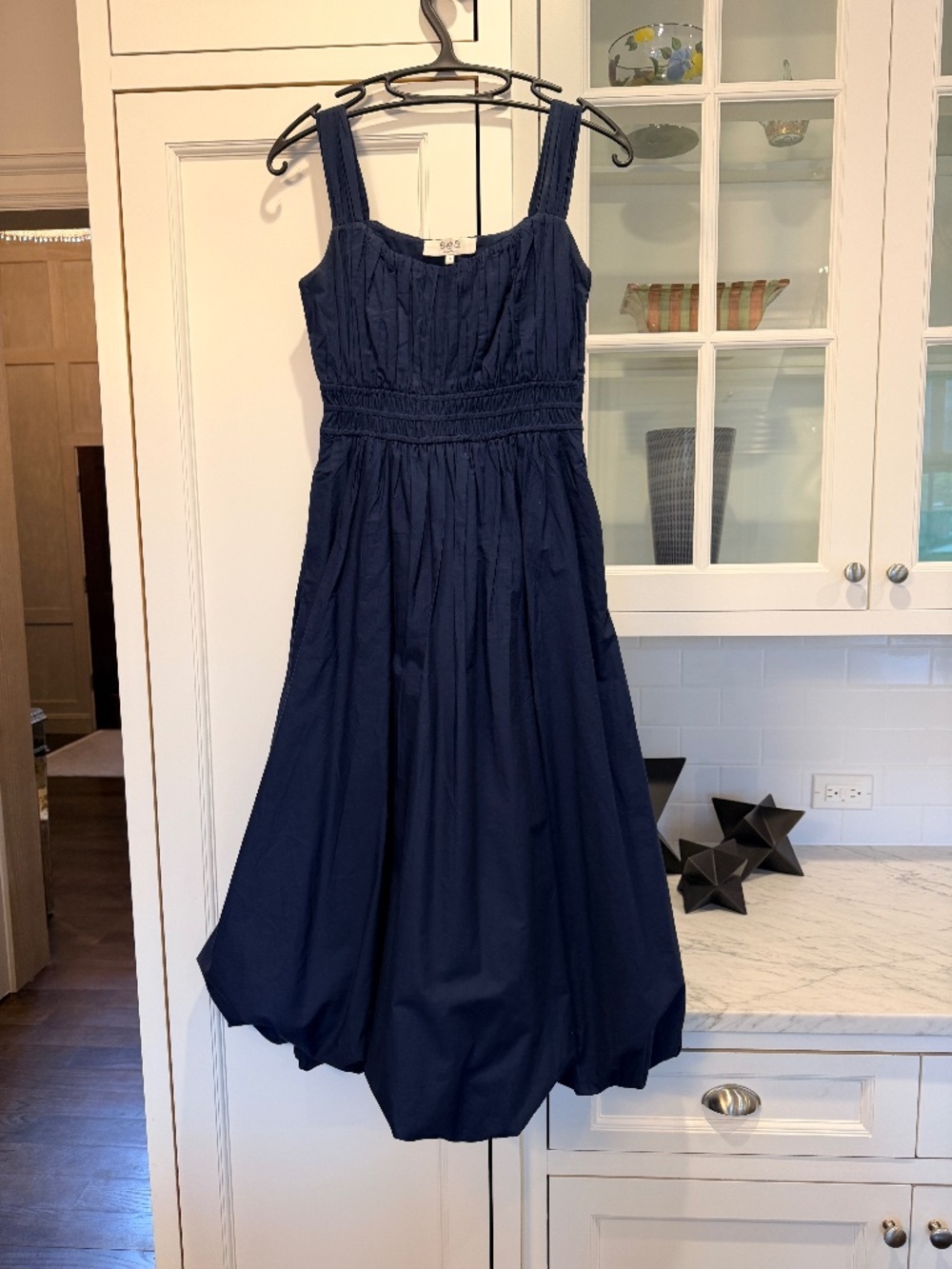 Sea New York Emmet Poplin‎ Bubble Midi Navy XS